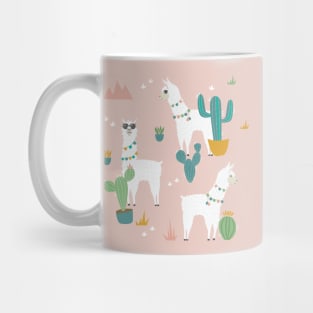 Summer Llama Pattern Mug